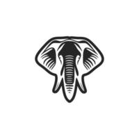 un elegante logo de un elefante en negro y blanco a prestar un aire de sofisticación a tu marca. vector