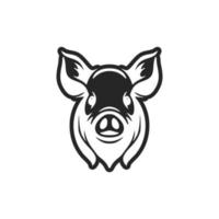 elegante negro y blanco cerdo logo vector para tu marca identidad.