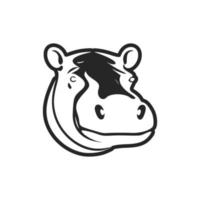 An elegant black and white hippo logo vector, perfect for branding your business. vector