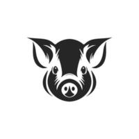 Make your brand stand out with an elegant, black and white pig vector logo.