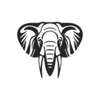 Elegant logo of black and white elephant for branding your business. vector