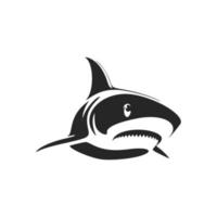 Vector logo of stylish black and white shark for your brand.