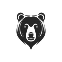 An stylish black and white bear logo in vector format.