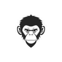 Logo of black and white monkey design perfect for branding your company with sophistication. vector