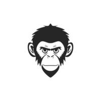 Logo of black and white monkey design perfect for branding your company with sophistication. vector