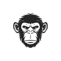 A stylish monkey logo in black and white for your brand. vector