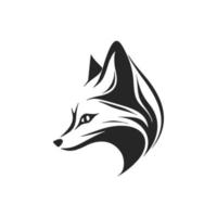 A sophisticated black and white fox logo, perfect for branding your business. vector