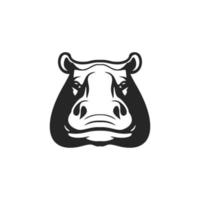 Give your brand an elegantly designed hippo logo in black and white. vector