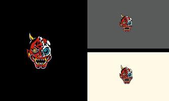 head red devil and horn vector mascot design