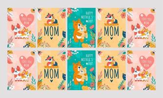 happy mother day social media stories vector flat design