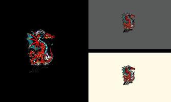 red dragon vector illustration mascot design