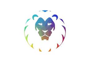 Low Poly and The Lion logo design, Vector design template