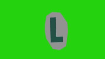 Alphabet L - Ransom note Animation paper cut on green screen video