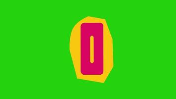 alfabeto o - papel de animação de nota de resgate cortado na tela verde video