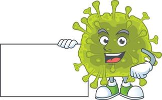 un dibujos animados personaje de coronavirus untado vector