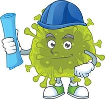 A cartoon character of coronavirus spread vector