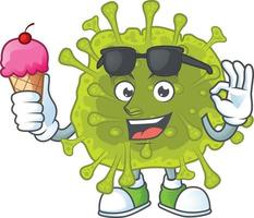 A cartoon character of coronavirus spread vector