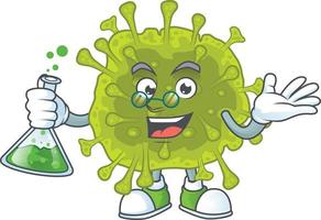 un dibujos animados personaje de coronavirus untado vector