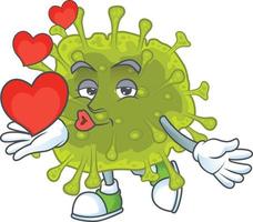 A cartoon character of coronavirus spread vector