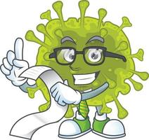 A cartoon character of coronavirus spread vector