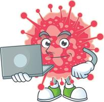 A cartoon character of coronavirus emergency vector