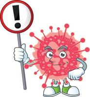 A cartoon character of coronavirus emergency vector