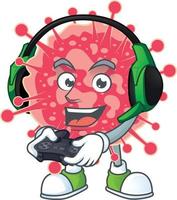 A cartoon character of coronavirus emergency vector