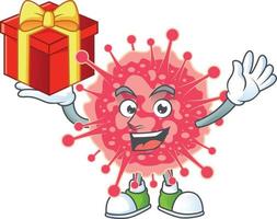 A cartoon character of coronavirus emergency vector