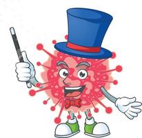 A cartoon character of coronavirus emergency vector