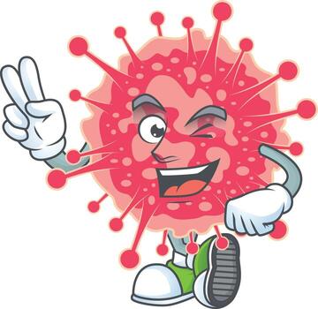 A cartoon character of coronavirus emergency vector