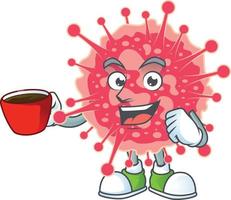 A cartoon character of coronavirus emergency vector