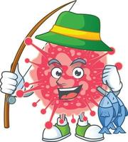 A cartoon character of coronavirus emergency vector