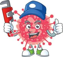 A cartoon character of coronavirus emergency vector