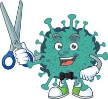 un dibujos animados personaje de crítico coronavirus vector