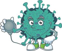 A cartoon character of critical coronavirus vector