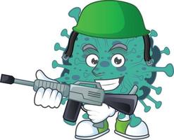 A cartoon character of critical coronavirus vector