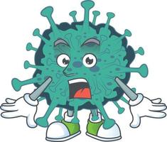 A cartoon character of critical coronavirus vector
