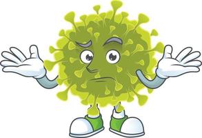 un dibujos animados personaje de global coronavirus brote vector