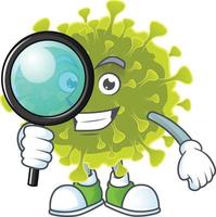 un dibujos animados personaje de global coronavirus brote vector