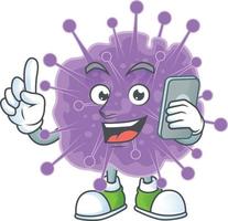 un dibujos animados personaje de coronavirus influenza vector