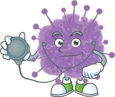 un dibujos animados personaje de coronavirus influenza vector