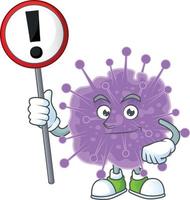 un dibujos animados personaje de coronavirus influenza vector