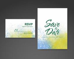 Wedding invitation with abstract watercolor background vector