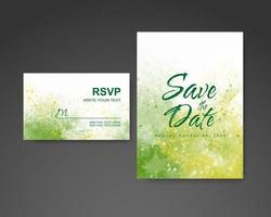 Wedding invitation with abstract watercolor background vector