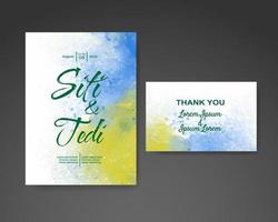 Wedding invitation with abstract watercolor background vector