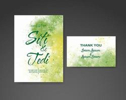 Wedding invitation with abstract watercolor background vector