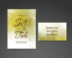 Wedding invitation with abstract watercolor background vector