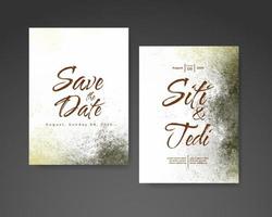 Wedding invitation with abstract watercolor background vector