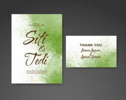 Wedding invitation with abstract watercolor background vector