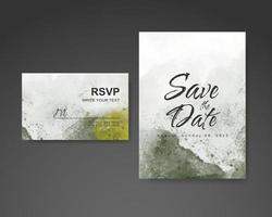 Wedding invitation with abstract watercolor background vector